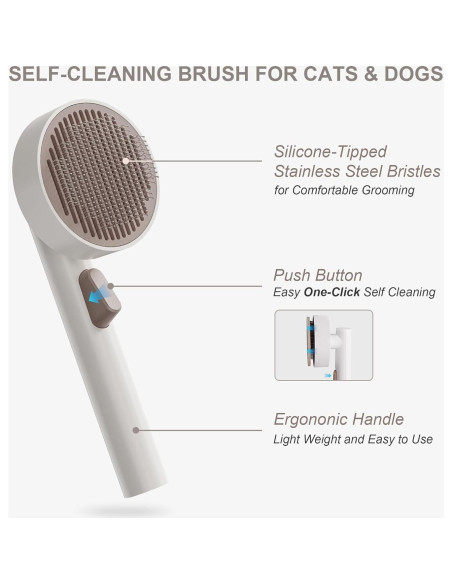 Cepillo Autolimpiante para Mascotas VOOCOO - Cerdas 140 Cepillo Autolimpiante para Mascotas VOOCOO - Cerdas 140