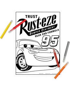 Póster de Colorear Terciopelo Disney Cars Lightning McQueen 2