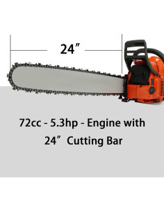Motosierra de Gas Offabing 72cc 24" 5.3HP para Jardín 2