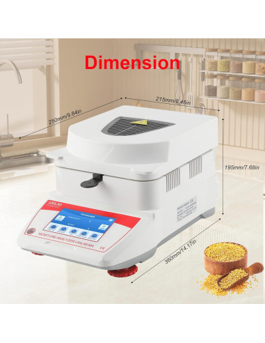 Analizador de Humedad UXILAII 110g 0.001g Pantalla Táctil