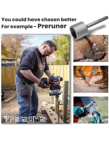 Conductor de Poste T SDS Max Preruner 21.6 cm 2" Diámetro