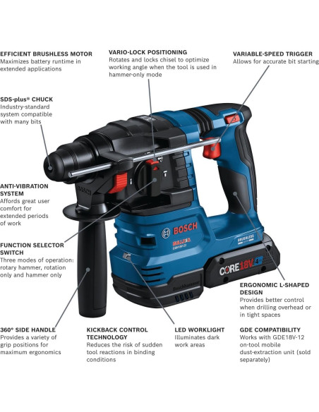 Martillo Rotativo Bosch GBH18V-22 18V 2 Baterías 4 Ah