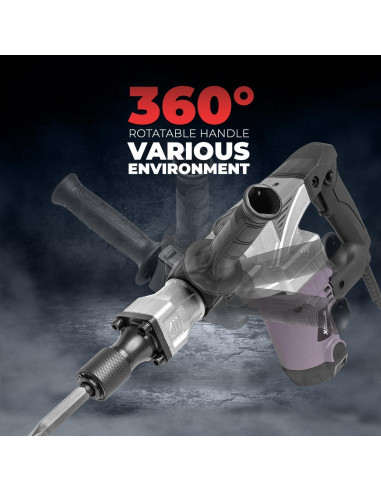 Martillo Demoledor XtremepowerUS 1400W con Cinceles y Maletín