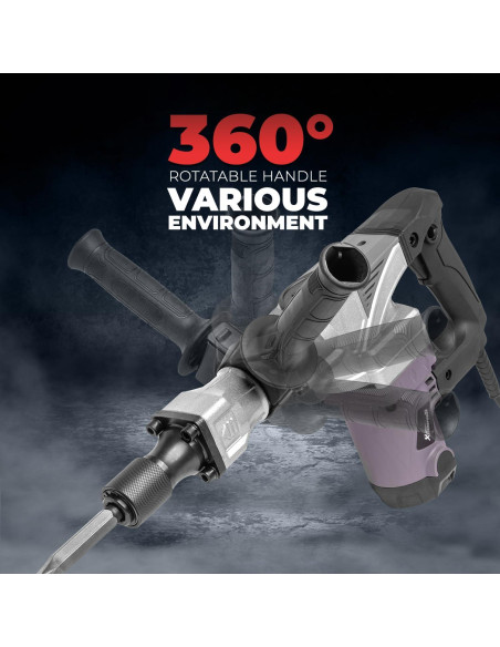 Martillo Demoledor XtremepowerUS 1400W con Cinceles y Maletín