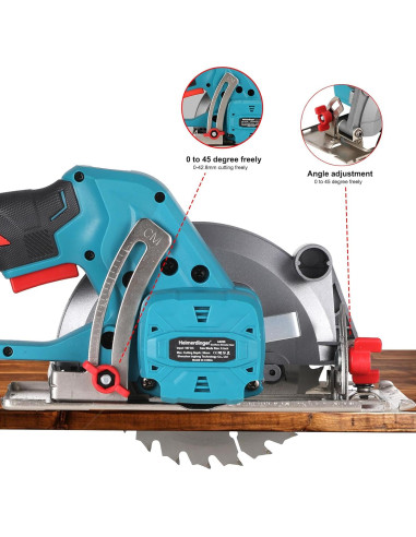 Sierra Circular Inalámbrica Heimerdinger 6" 6900 RPM para Madera