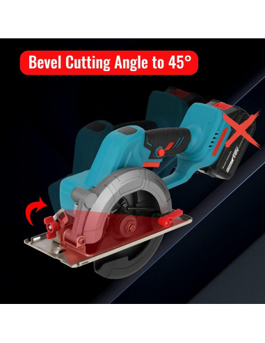 Sierra Circular Inalámbrica Heimerdinger 6" 6900 RPM para Madera