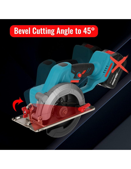 Sierra Circular Inalámbrica Heimerdinger 6" 6900 RPM para Madera