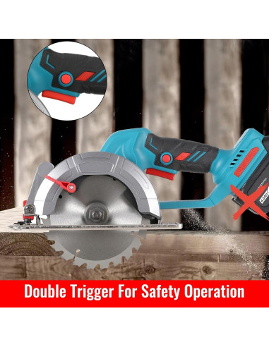 Sierra Circular Inalámbrica Heimerdinger 6" 6900 RPM para Madera