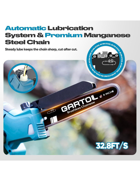 Motosierra Eléctrica Inalámbrica GARTOL 20V 1000W 2-en-1