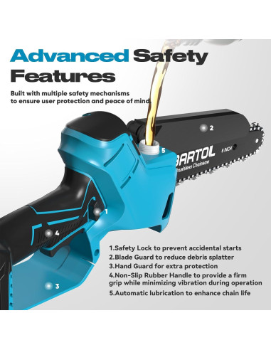 Motosierra Eléctrica Inalámbrica GARTOL 20V 1000W 2-en-1