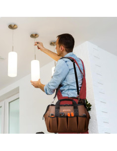 Bolsa de Herramientas WELKINLAND 17 Bolsillos 18L Marrón 2