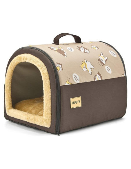 Casa para Perros Interior Jiupety 2 en 1 Marrón M 45.7x35.6x33cm