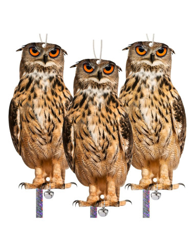 Búhos Espantapájaros Colgantes Kungfu Mall - Paquete de 3