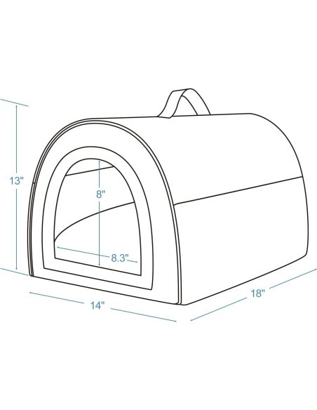 Casa para Perros Interior Jiupety 2 en 1 Marrón M 45.7x35.6x33cm