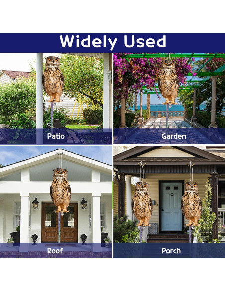 Búhos Espantapájaros Colgantes Kungfu Mall - Paquete de 3