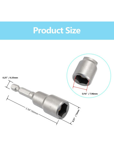 Juego de 10 Bits Magnéticos Hexagonales 5/16 SIMAIYUN