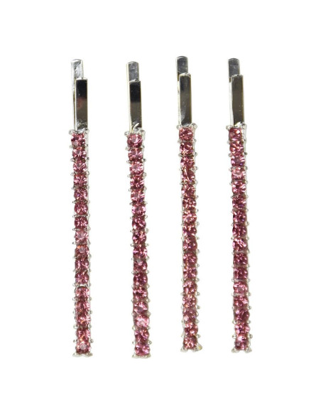 Conjunto de 4 Clips de Cabello Bobby Pin Motique Rosa con Rhinestones