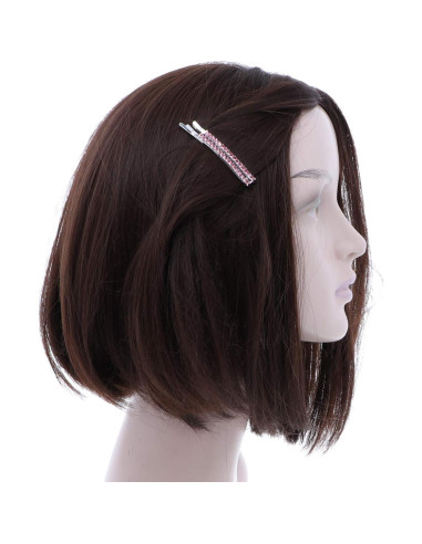 Conjunto de 4 Clips de Cabello Bobby Pin Motique Rosa con Rhinestones