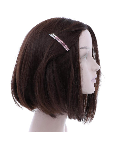 Conjunto de 4 Clips de Cabello Bobby Pin Motique Rosa con Rhinestones
