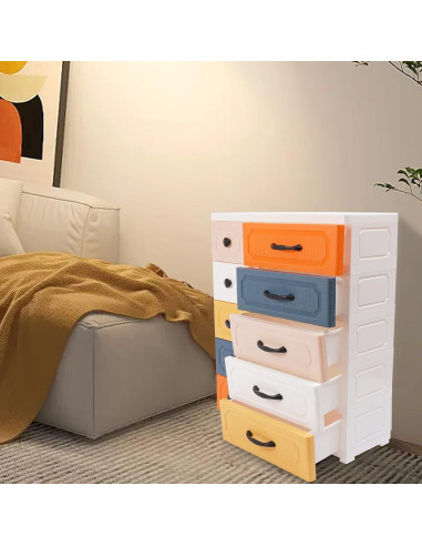 Cajonera Alta de Plástico SuiYuLn 10 Cajones Coloridos 93 cm