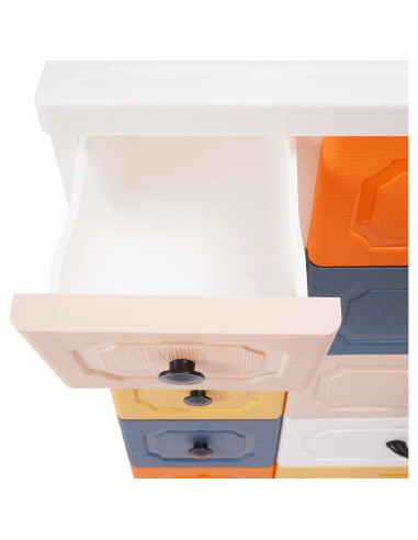 Cajonera Alta de Plástico SuiYuLn 10 Cajones Coloridos 93 cm