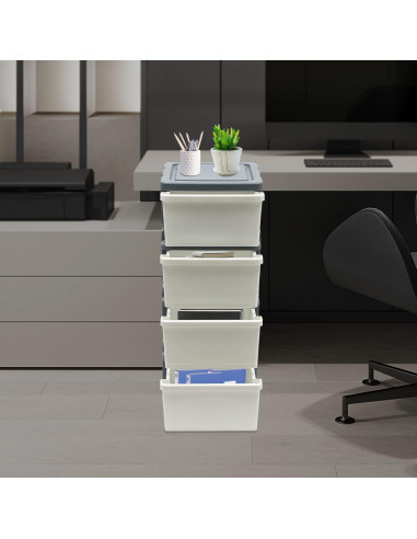 Carro Organizador WATEBATH 4 Cajones Blanco Moderno