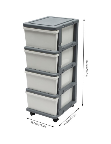 Carro Organizador WATEBATH 4 Cajones Blanco Moderno