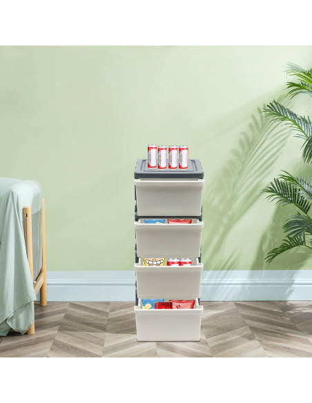 Carro Organizador WATEBATH 4 Cajones Blanco Moderno