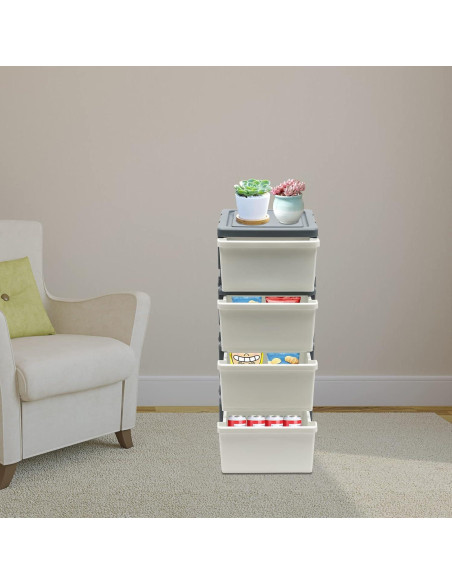 Carro Organizador WATEBATH 4 Cajones Blanco Moderno