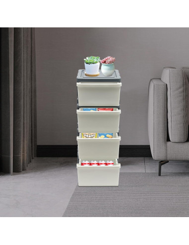 Carro Organizador WATEBATH 4 Cajones Blanco Moderno