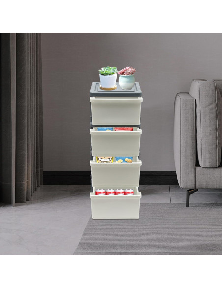 Carro Organizador WATEBATH 4 Cajones Blanco Moderno