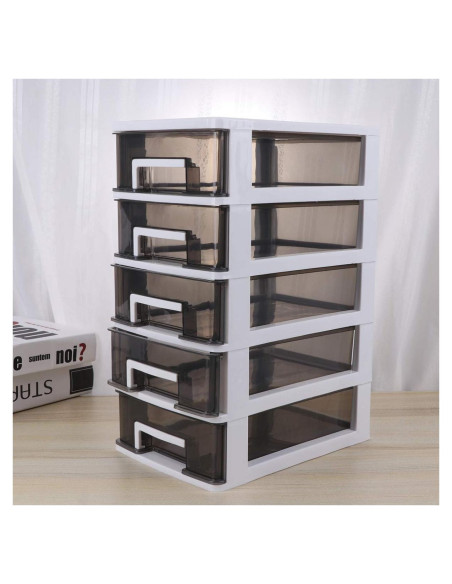 Armario de Almacenamiento Homoyoyo 4 Capas Plástico Blanco y Negro