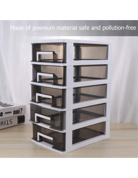 Armario de Almacenamiento Homoyoyo 4 Capas Plástico Blanco y Negro