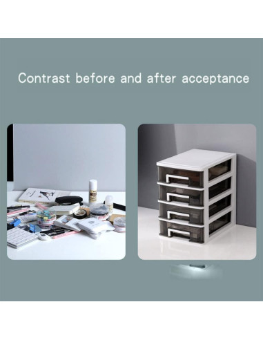 Armario de Almacenamiento Homoyoyo 4 Capas Plástico Blanco y Negro