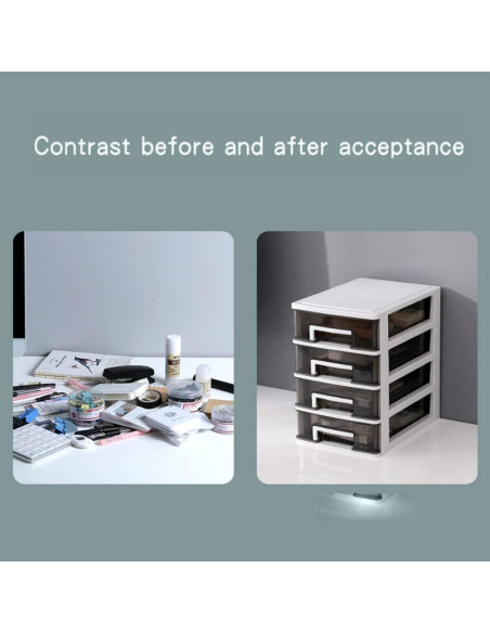 Armario de Almacenamiento Homoyoyo 4 Capas Plástico Blanco y Negro