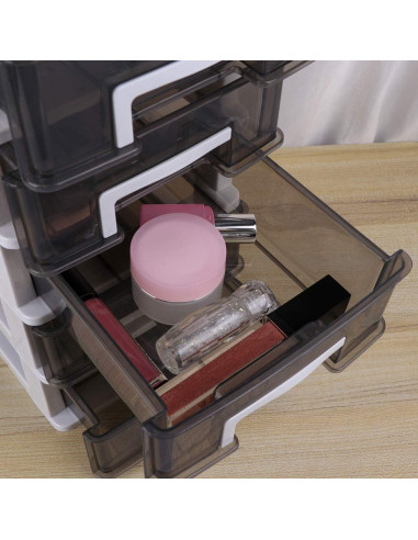 Armario de Almacenamiento Homoyoyo 4 Capas Plástico Blanco y Negro