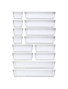 Organizador de Cajones DCA 14 Piezas Plástico Transparente