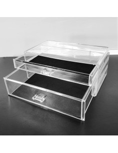 Organizador de Maquillaje FixtureDisplays 2 Cajones Transparente 2