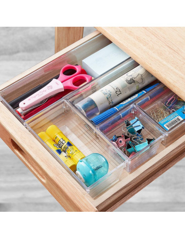 Organizador de Cajones DCA 14 Piezas Plástico Transparente