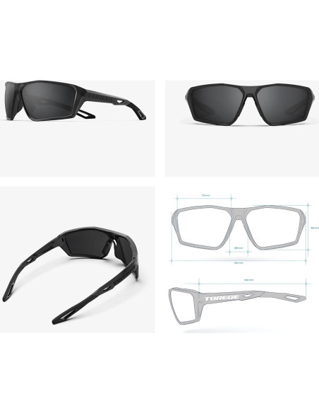 Gafas de sol deportivas polarizadas TOREGE para hombres y mujeres