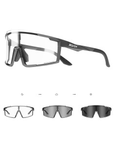 Gafas de Ciclismo Fotoquímicas SCVCN UV400 Unisex Negro