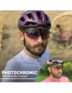 Gafas de Ciclismo Fotoquímicas SCVCN UV400 Unisex Negro 2