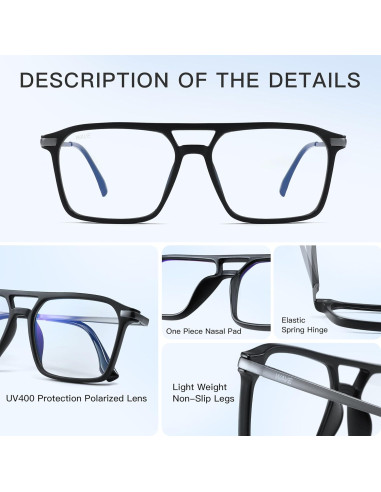 Gafas bloqueadoras de luz azul WAVE B04 con montura de metal