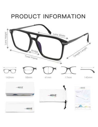 Gafas bloqueadoras de luz azul WAVE B04 con montura de metal