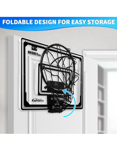 AOKESI Mini Hoop Baloncesto LED Plegable 30,48 cm Interior