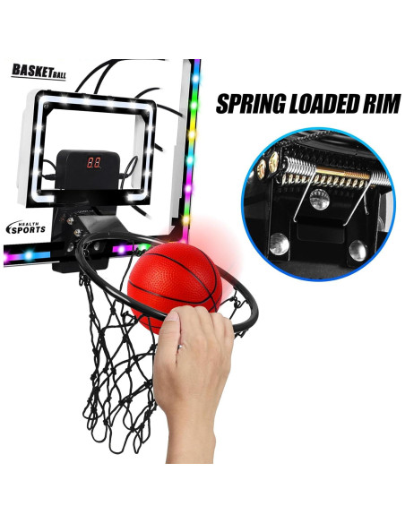 AOKESI Mini Hoop Baloncesto LED Plegable 30,48 cm Interior