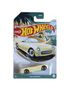 Hot Wheels Corvette 1955 Amarillo 1:64 Metal Fundido