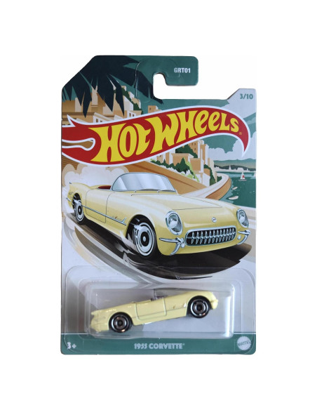 Hot Wheels Corvette 1955 Amarillo 1:64 Metal Fundido