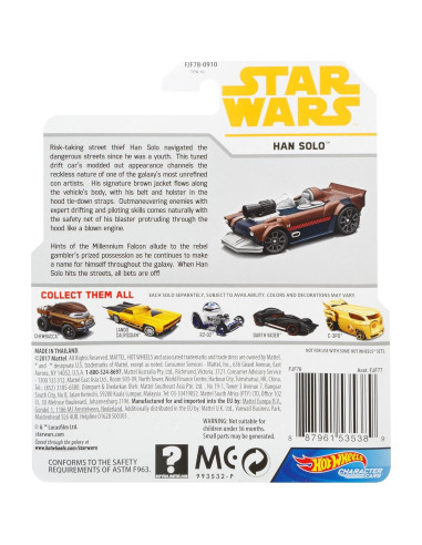 Hot Wheels Star Wars Han Solo Vehículo a Escala 1:64
