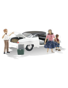 Parada 1956 Ford Coche y Familia Escala N Woodland Scenics